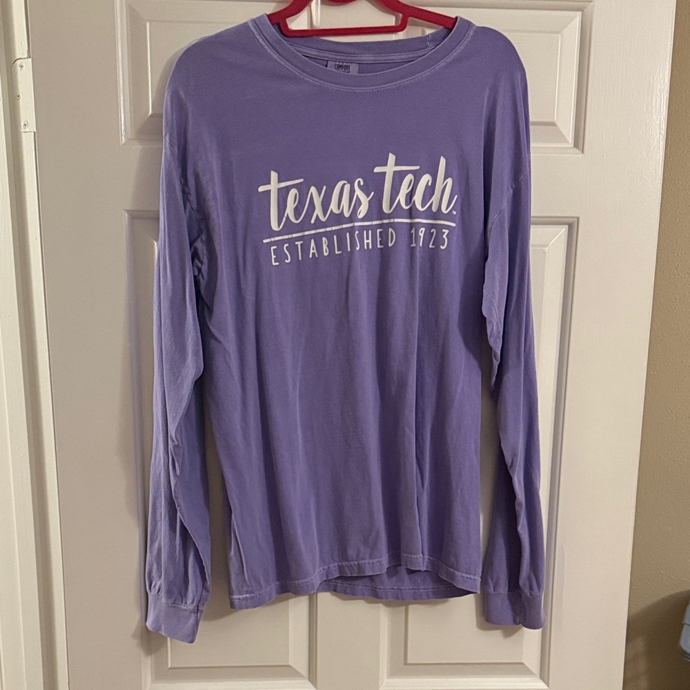 Comfort Colors Purple Long Sleeve Texas Tech Tee
